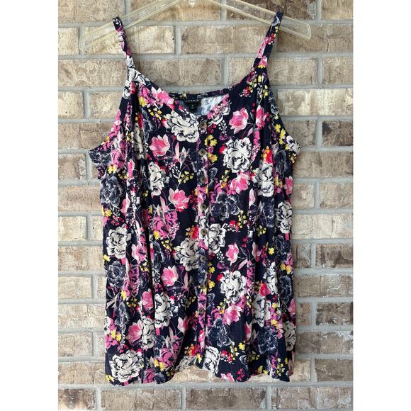 Torrid Floral Baby Doll Cami Swing Summer Tank Top 4 4X Plus Flowy Stretch Fairy - Picture 4 of 7